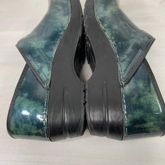 Sanita The Original Danish  blue and green patent clogs size 37 US 6 - Picture 5 of 11